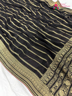 full view of trending now luxury pure chinon silk handcrafted banarasi zari 2533