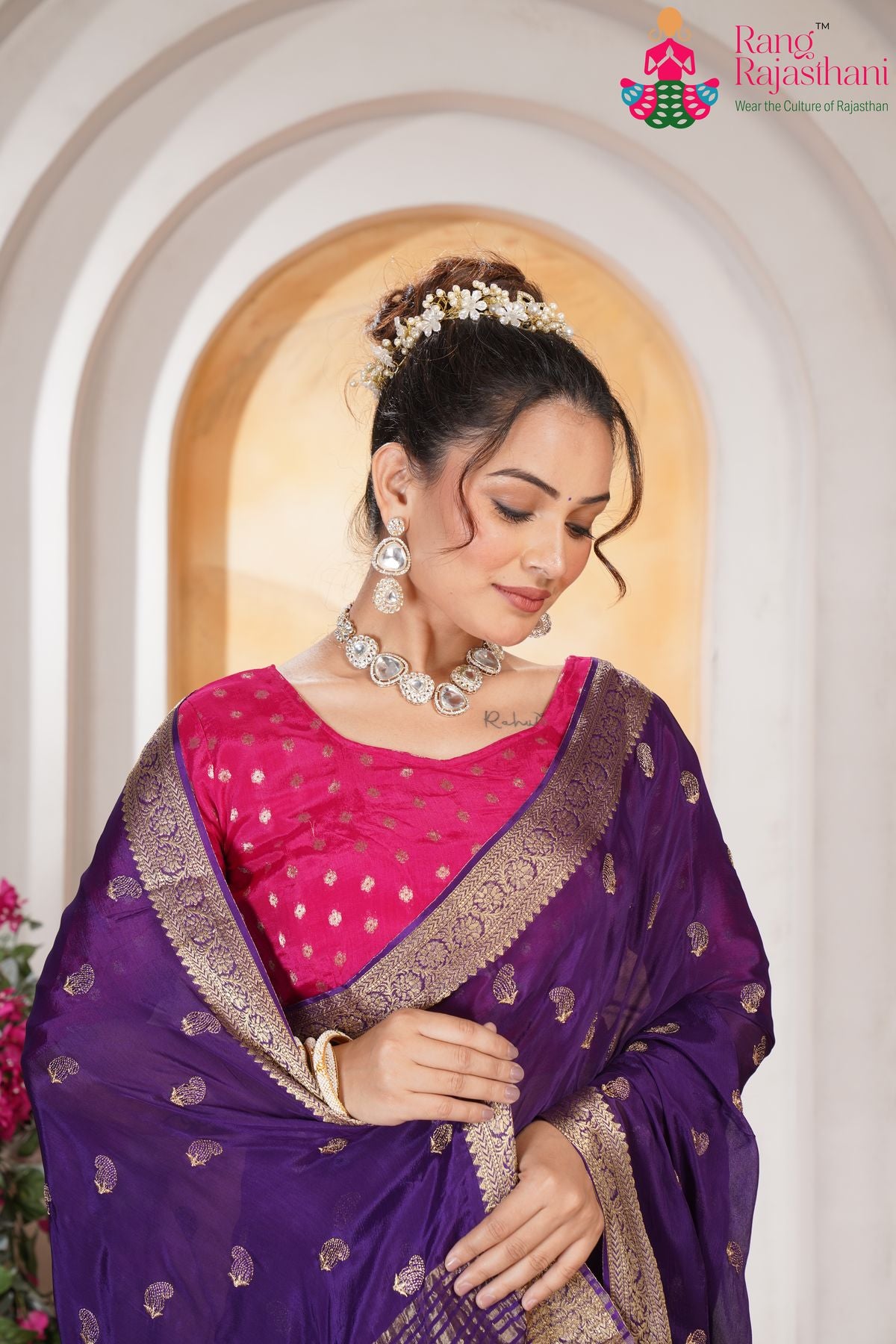 Dark Purple Party Wear Saree | Festive saree | Rang Rajasthani Saree