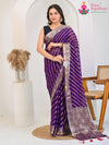 Violet Pure Georgette Festive Leheriya Saree : Rani Sa Look