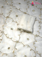White Chiffon Gota Patti Saree for Wedding Guest | Authentic Craft