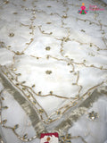 White Chiffon Gota Patti Saree for Wedding Guest | Authentic Craft