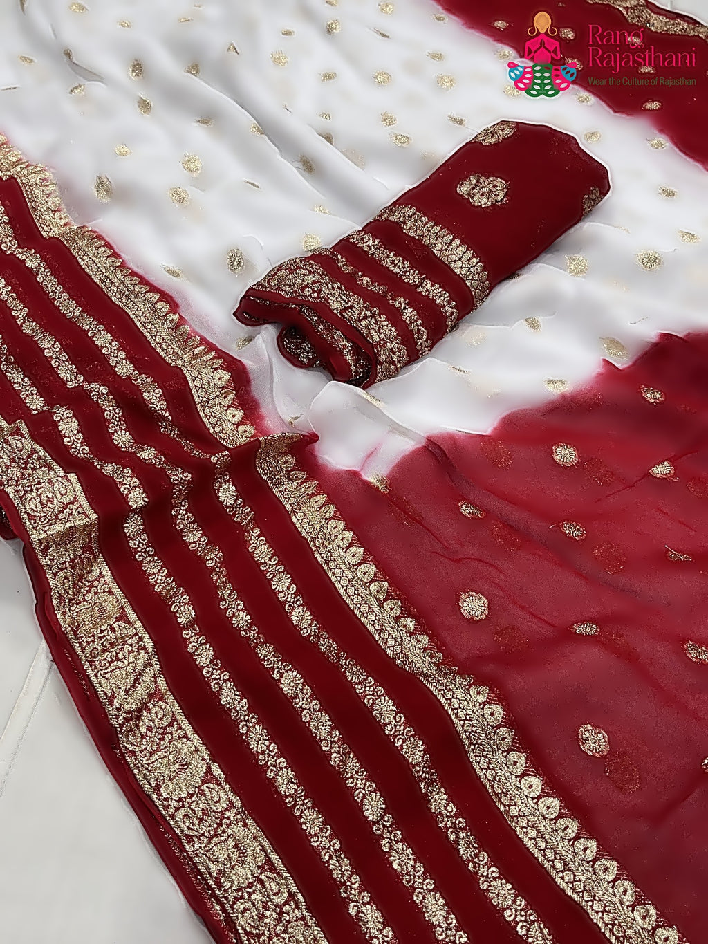 White Khaddi Banarasi Zari Weave Saree : Classic Grace