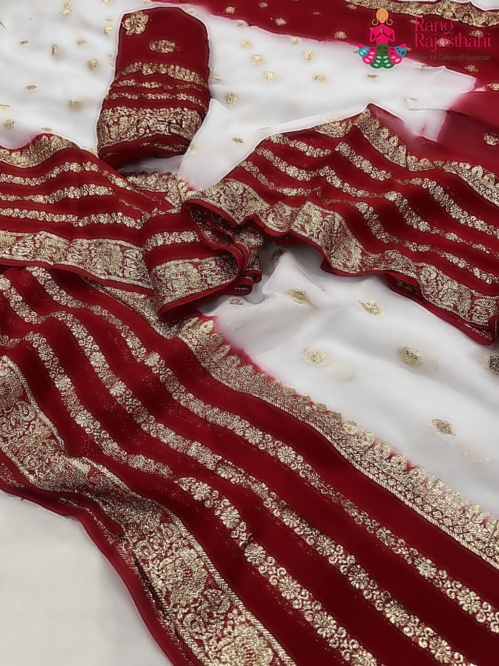 White Khaddi Banarasi Zari Weave Saree : Classic Grace