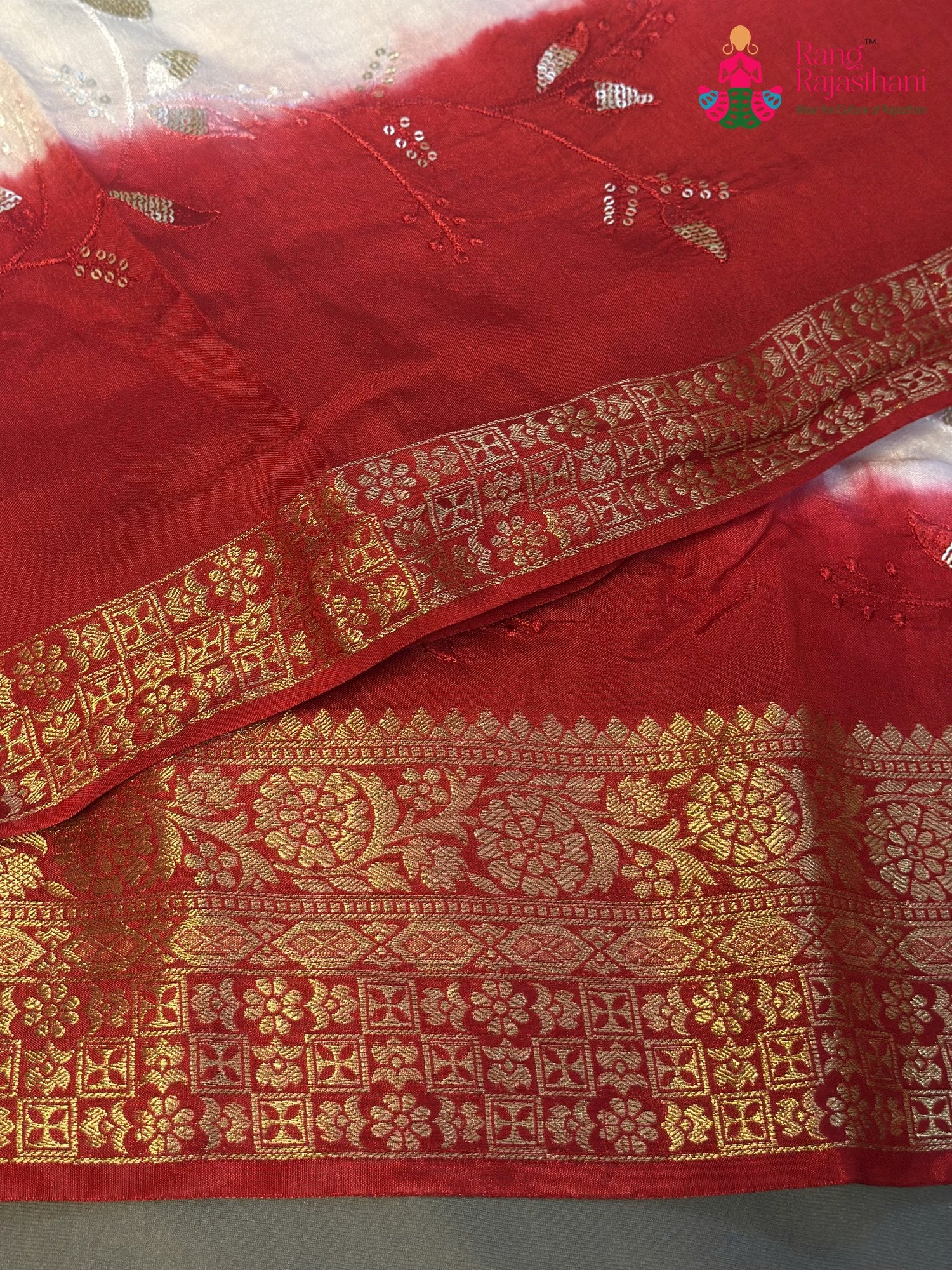 White Pure Russian Silk Sequin Faag Saree for Festive Celebration | New Season