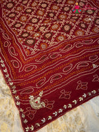 chunni detail of white pure upada silk hand embellishment lehenga chunni