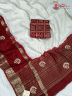 fabric texture of white silk saree
