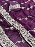 Wine Chiffon Gota Patti Saree for Raksha Bandhan | Luxe Collection
