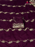 Wine Chiffon Gota Patti Saree for Raksha Bandhan | Curated Pick