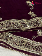 Wine Chiffon Gota Patti Saree for Raksha Bandhan | Curated Pick