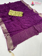 wine chinnon jacquard weave saree for sangeet night by Rang Rajasthani