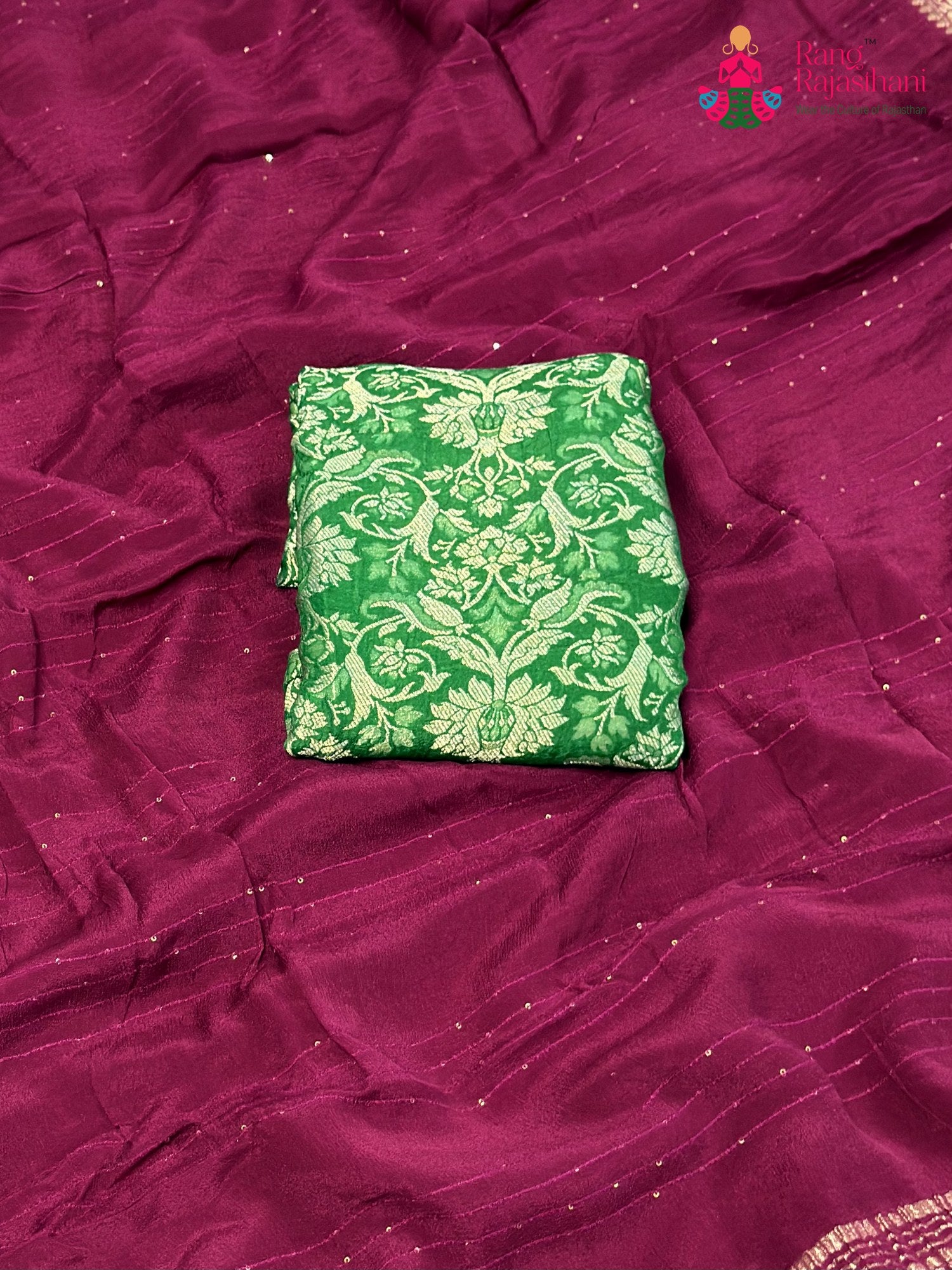 Wine Chinnon Plain Saree for Karwa Chauth | Lightweight Pick