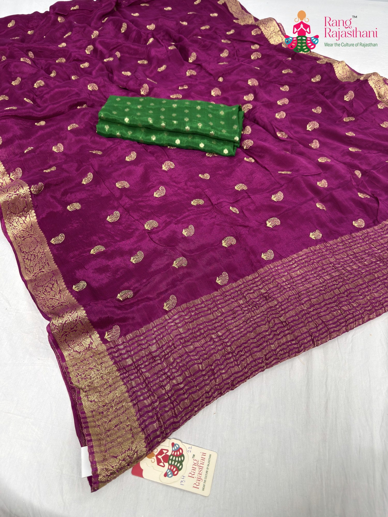 wine chinnon resham embroidery saree for sangeet night by Rang Rajasthani