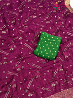 Wine Chinnon Sequin Saree for Bridal | Most Loved