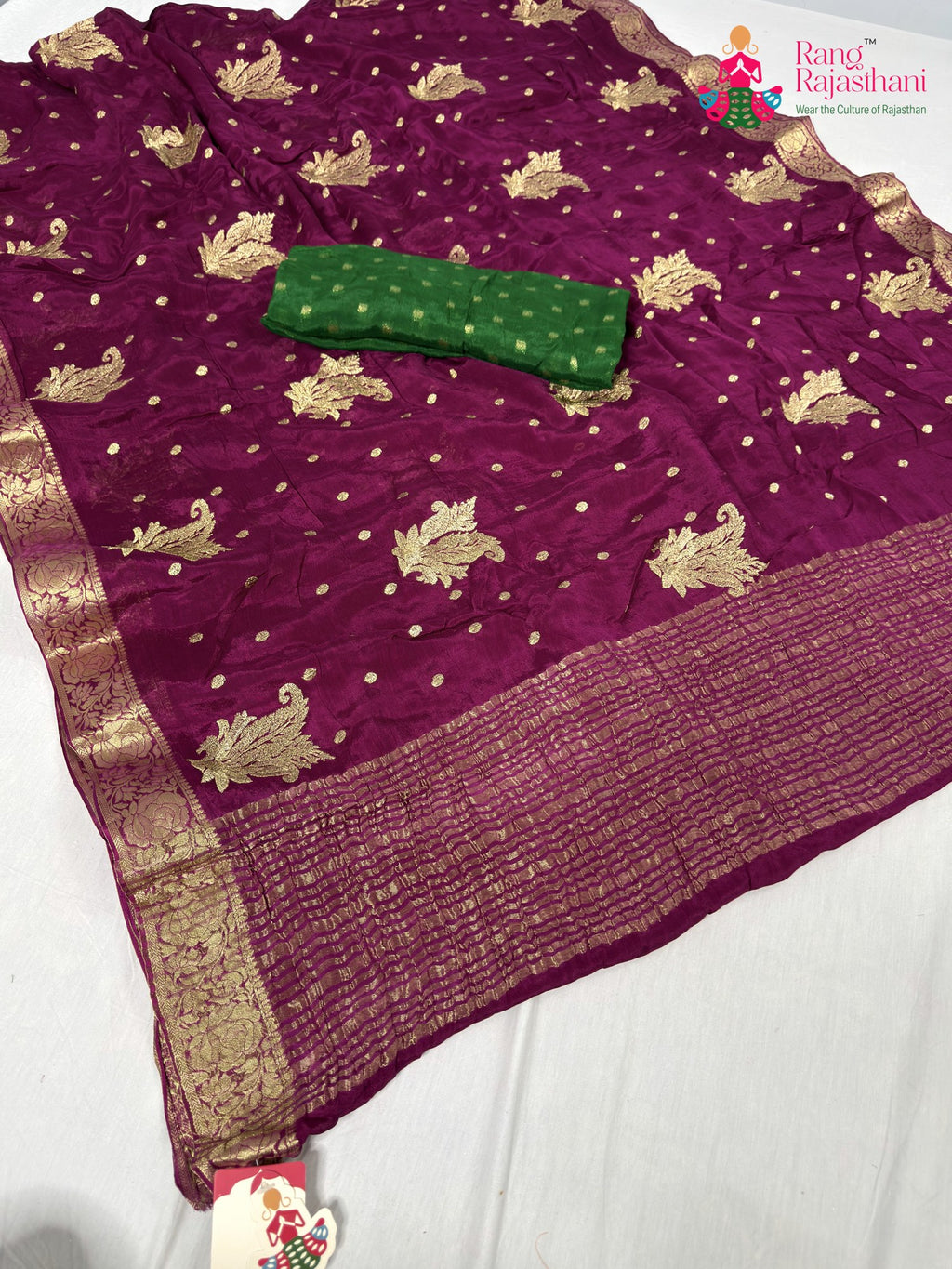 wine chinnon sequin saree for sangeet night by Rang Rajasthani