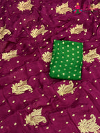 border detail of wine chinnon sequin saree