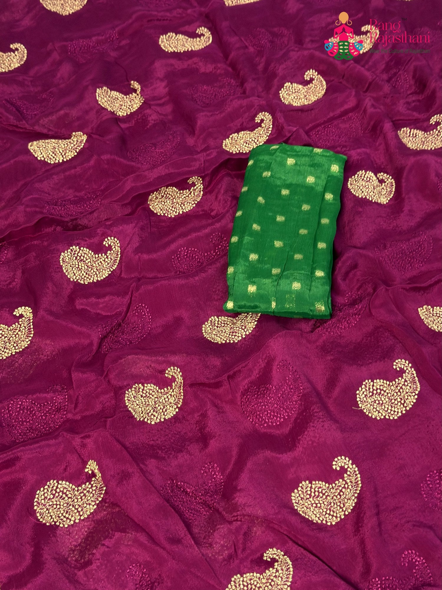 Wine Chinnon Zari Embroidery Saree for Bridal | Traditional Edit