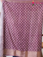 Wine SyntheticSilk saree with Printed pleats view