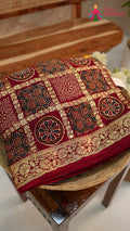 Wine Modal Banarasi Zari Weave Gharchola Saree for Bridal | Order Online