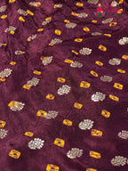 Wine Pure Dola Silk Bandhani Chunri Saree for Raksha Bandhan | Latest Pick