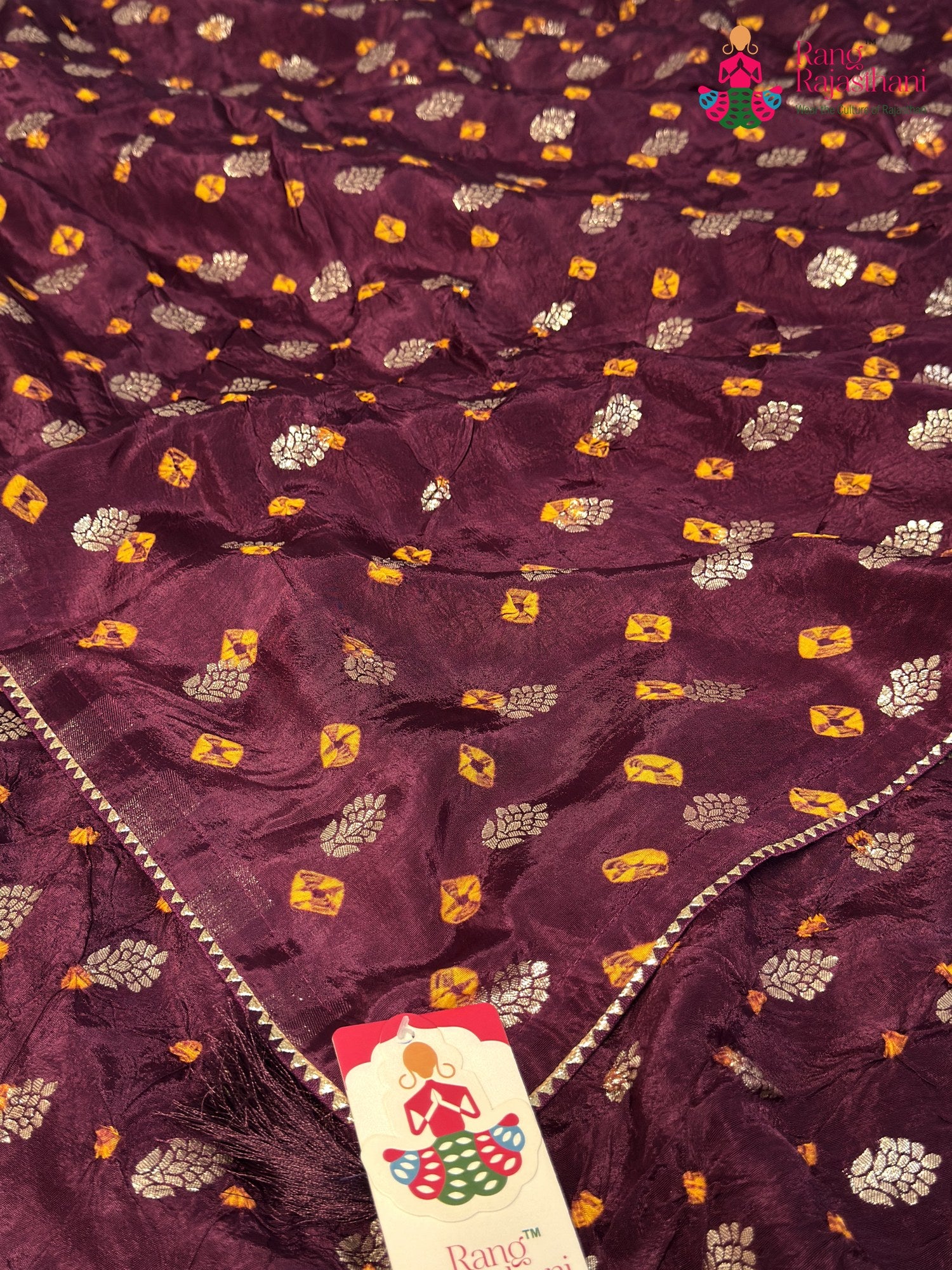 Wine Pure Dola Silk Bandhani Chunri Saree for Raksha Bandhan | Latest Pick