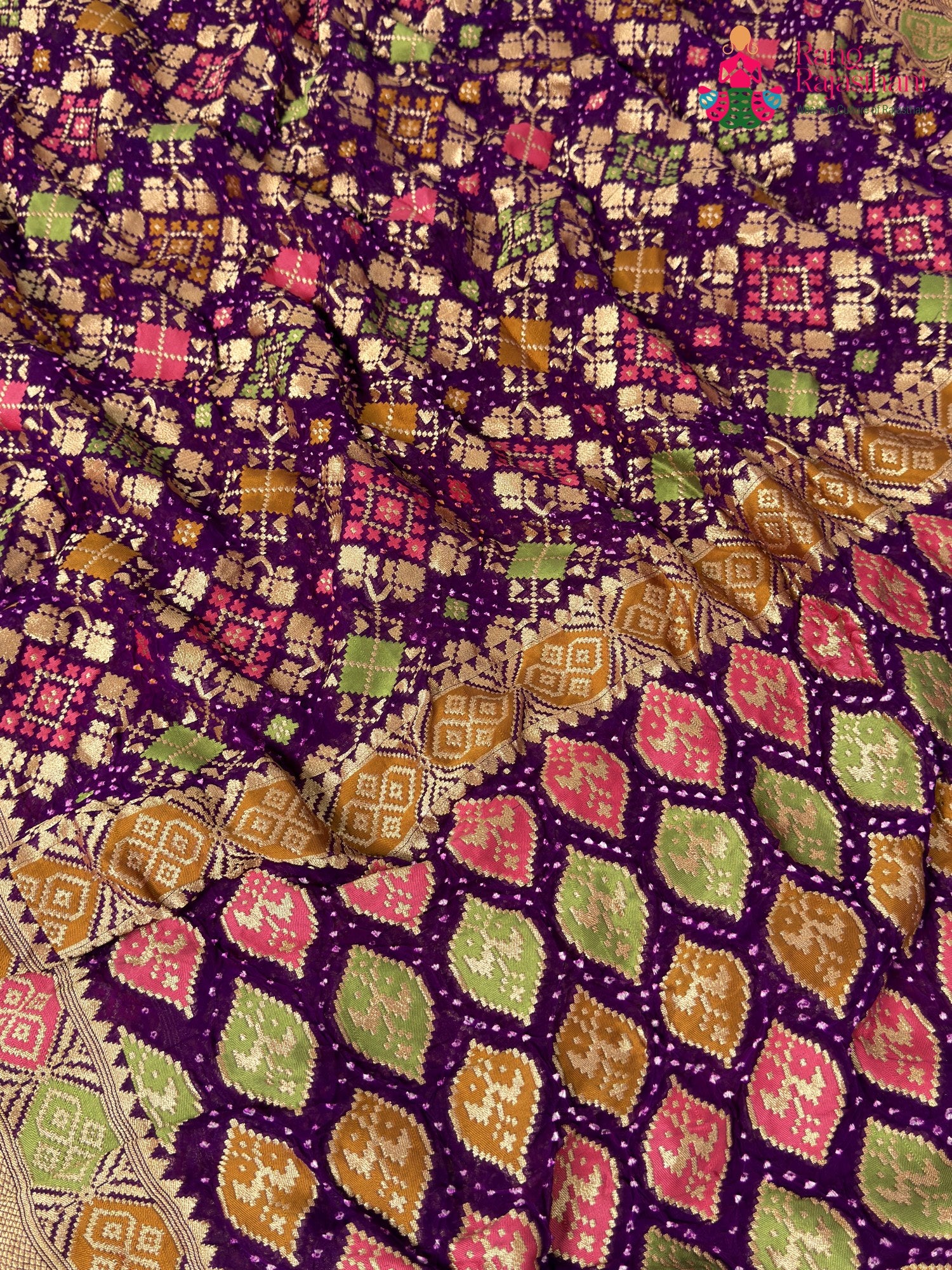 full view of wine pure khadi georgette khaddi saree