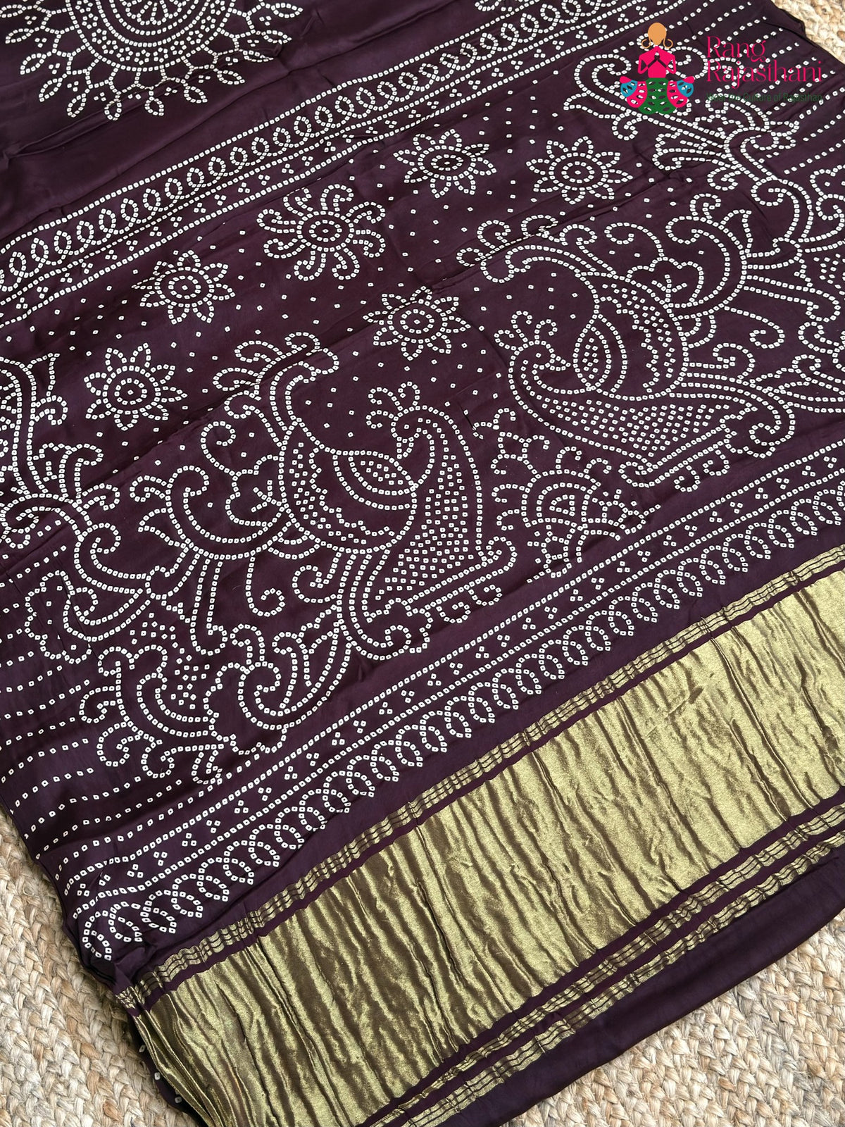 Wine Pure Modal Silk Ajrakh Print Saree for Family Occasions | Exclusive Edit