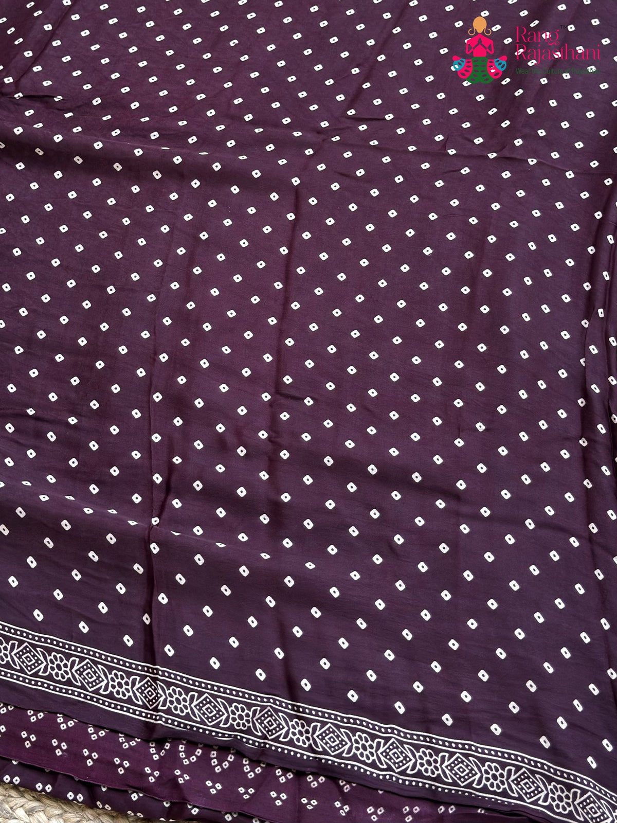 Wine Pure Modal Silk Ajrakh Print Saree for Family Occasions | Exclusive Edit