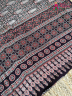 Wine Pure Modal Silk Ajrakh Print Saree for Family Occasions | Festive Wear
