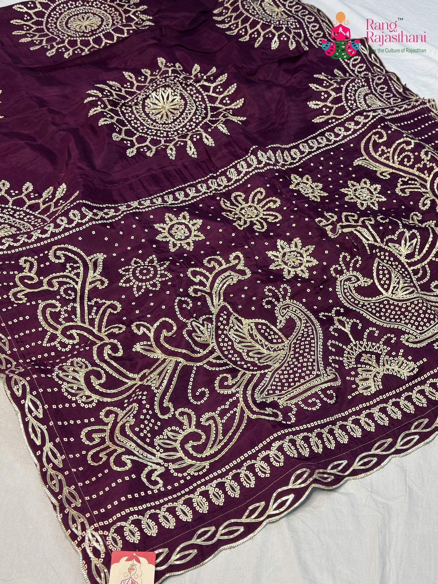 Wine Pure Upada Silk Bandhani Chunri Saree for Wedding Reception | Style Pick