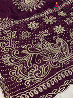 Wine Pure Upada Silk Bandhani Chunri Saree for Wedding Reception | Style Pick