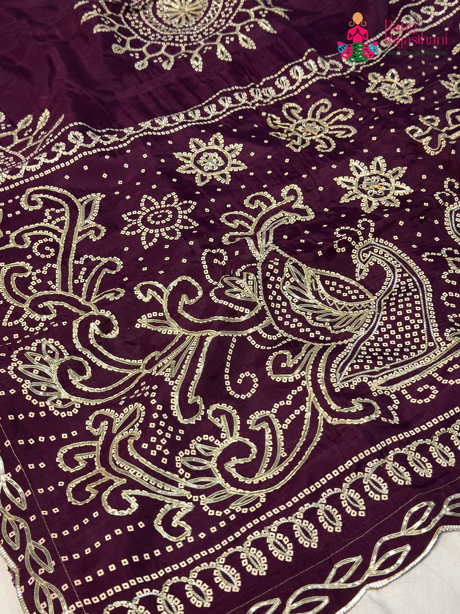 Wine Pure Upada Silk Bandhani Chunri Saree for Wedding Reception | Style Pick