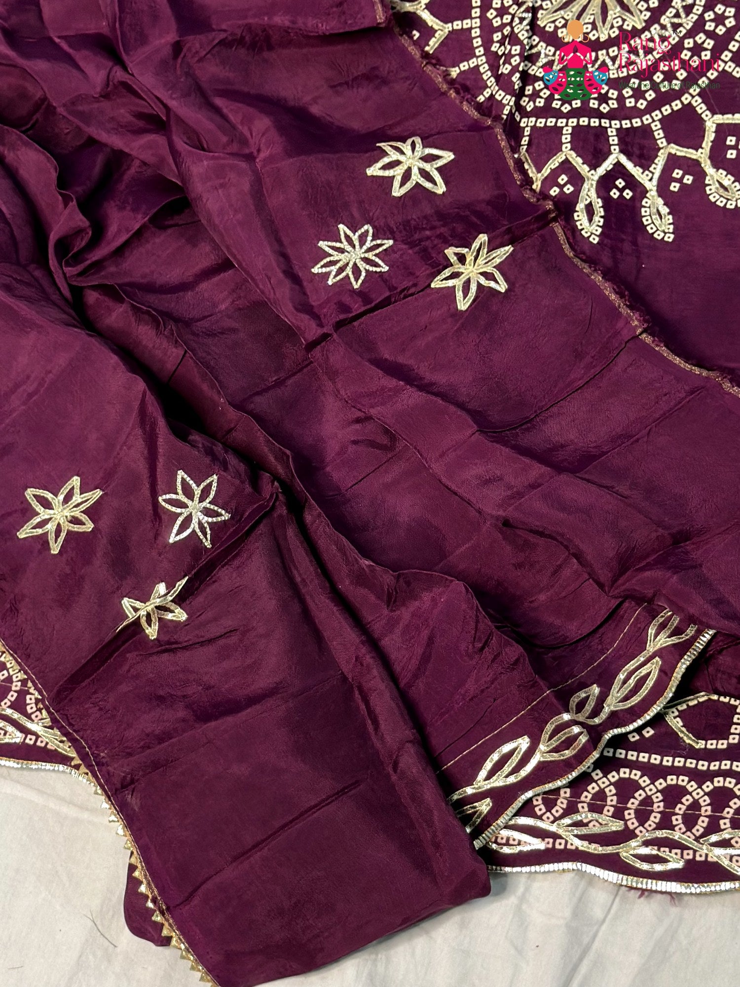 Wine Pure Upada Silk Bandhani Chunri Saree for Wedding Reception | Style Pick