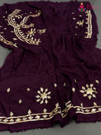 complete look of wine pure upada silk gota patti blouse 3812