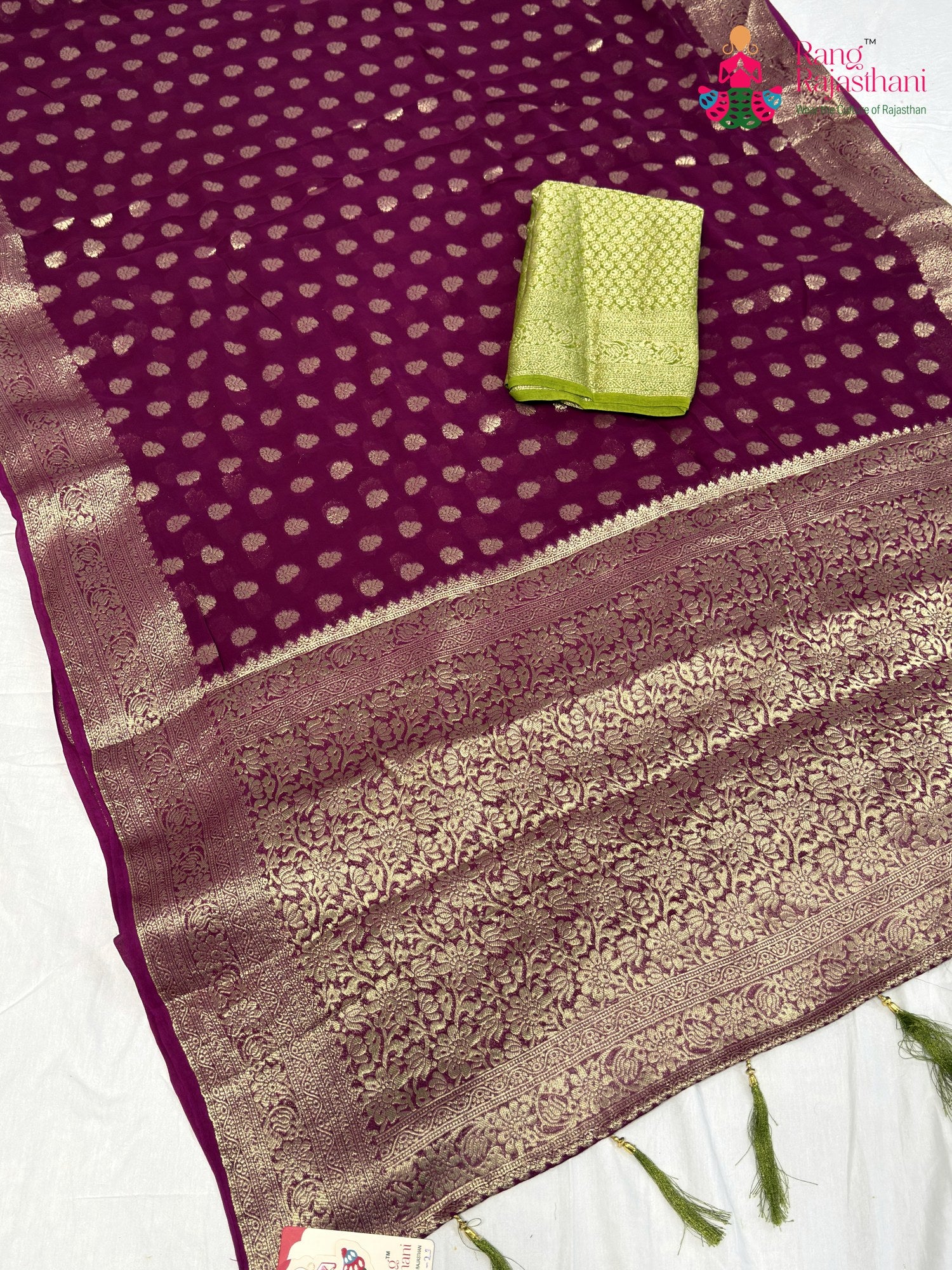 Wine Soft Georgette Banarasi Zari Weave Saree for Raksha Bandhan | Soft Drape