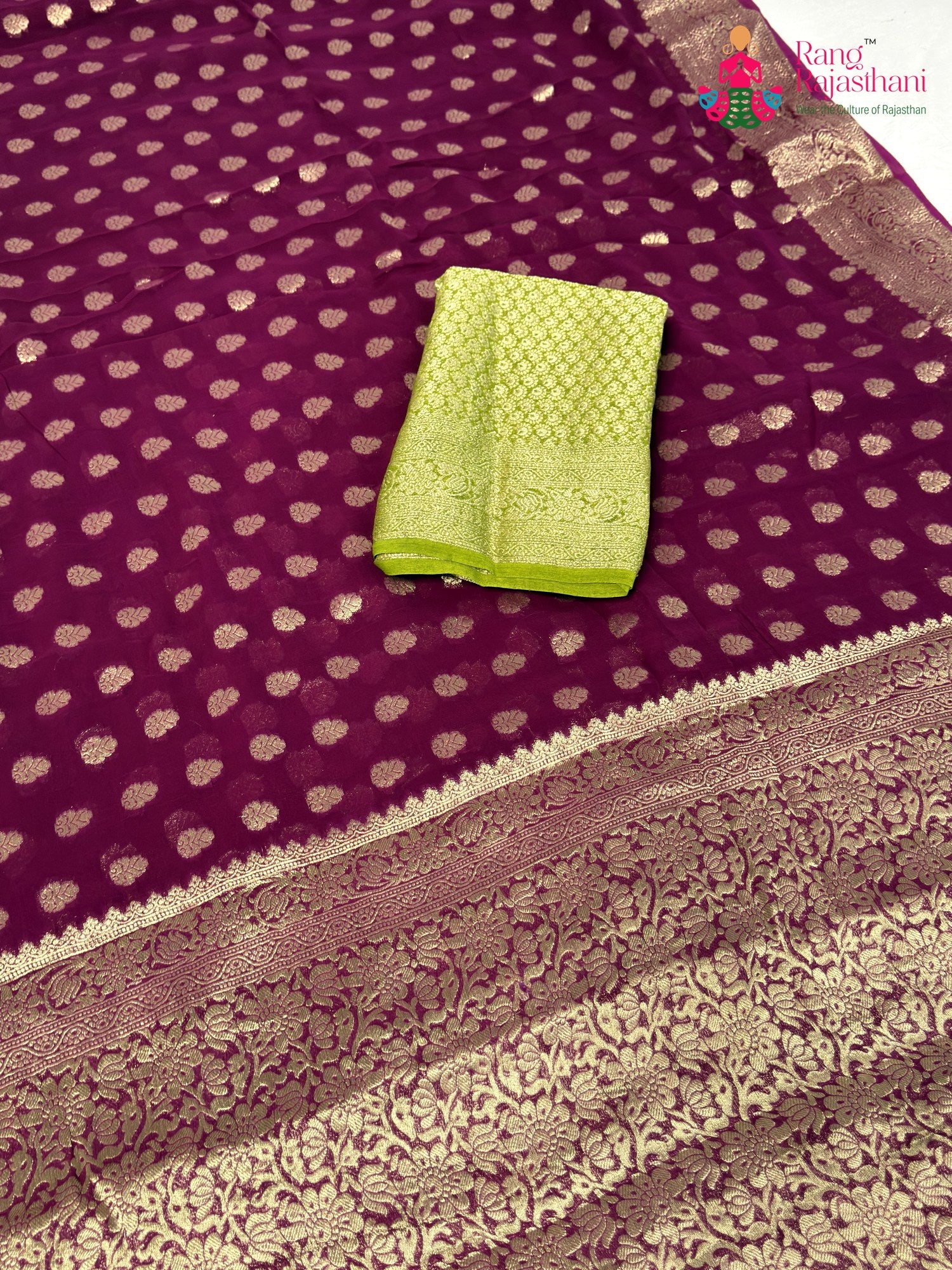 Wine Soft Georgette Banarasi Zari Weave Saree for Raksha Bandhan | Soft Drape