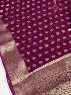 Wine Soft Georgette Banarasi Zari Weave Saree for Raksha Bandhan | Soft Drape