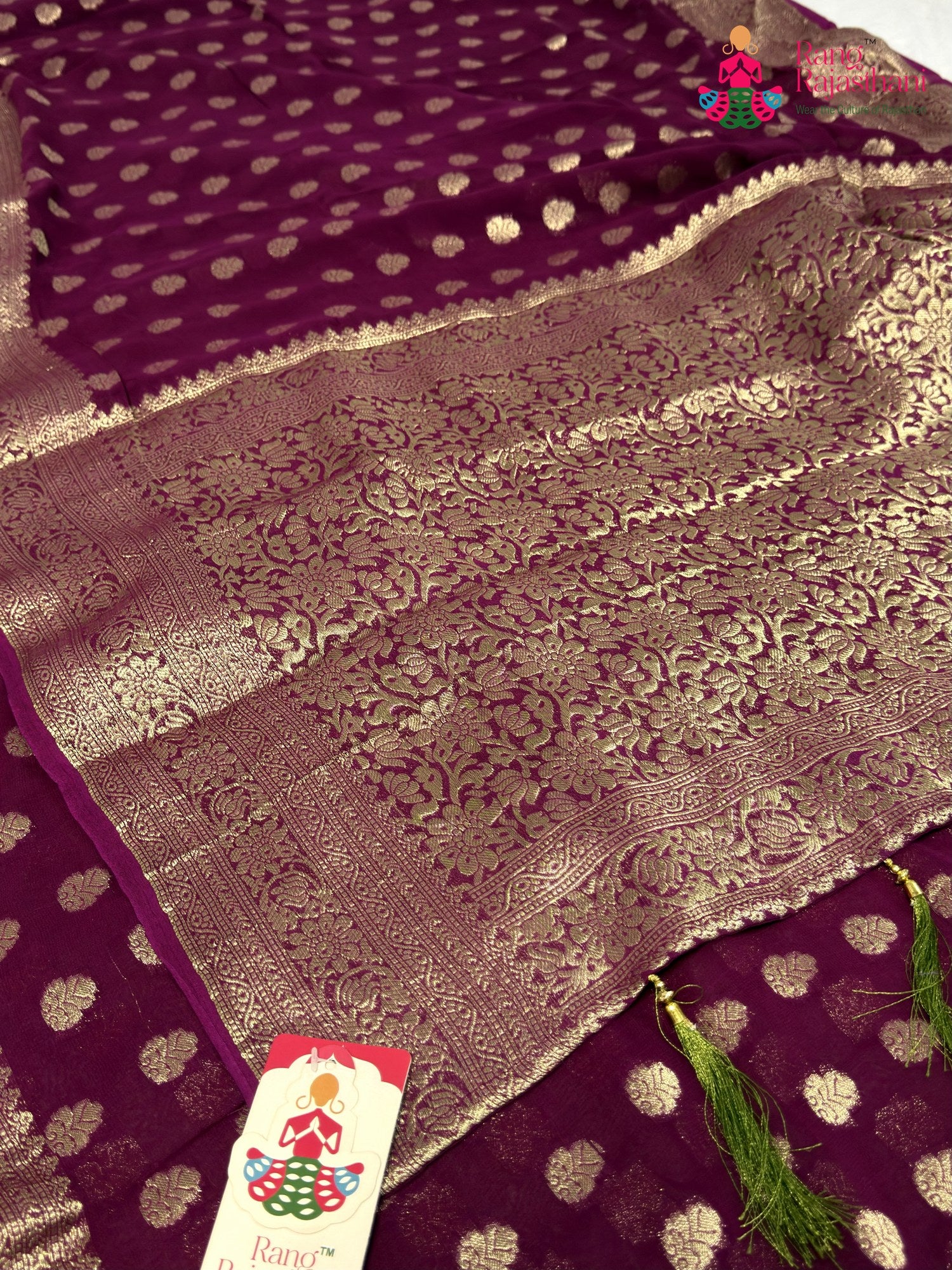 Wine Soft Georgette Banarasi Zari Weave Saree for Raksha Bandhan | Soft Drape