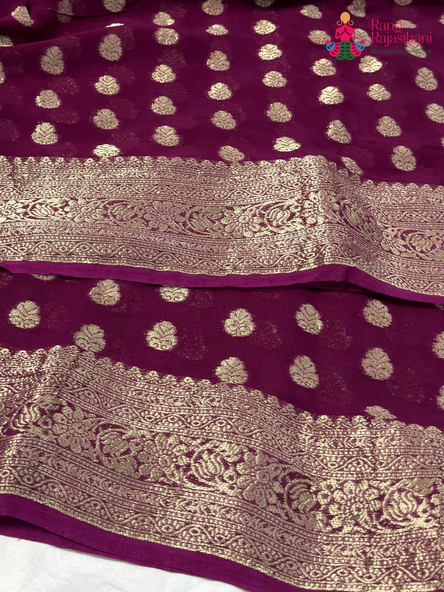 Wine Soft Georgette Banarasi Zari Weave Saree for Raksha Bandhan | Soft Drape
