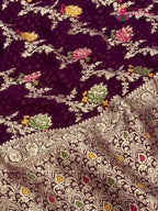 Wine Soft Georgette Meenakari Zari Saree for Sangeet Night | Wedding Collection
