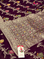 Wine Soft Georgette Meenakari Zari Saree for Sangeet Night | Wedding Collection