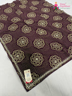 pallu detailing of wine synthetic bandhani saree