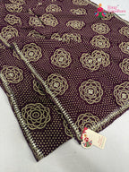complete look of wine synthetic bandhani saree