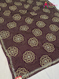 Wine Art Georgette Bandhani Print Chunri Saree for Mayra Ceremony | Wedding Pick