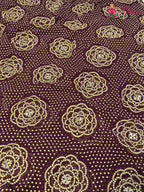 Wine Synthetic Bandhani Chunri Saree for Mayra Ceremony | Graceful Pick