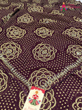 Wine Synthetic Bandhani Chunri Saree for Mayra Ceremony | Graceful Pick