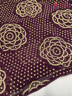 Wine Synthetic Bandhani Chunri Saree for Mayra Ceremony | Graceful Pick