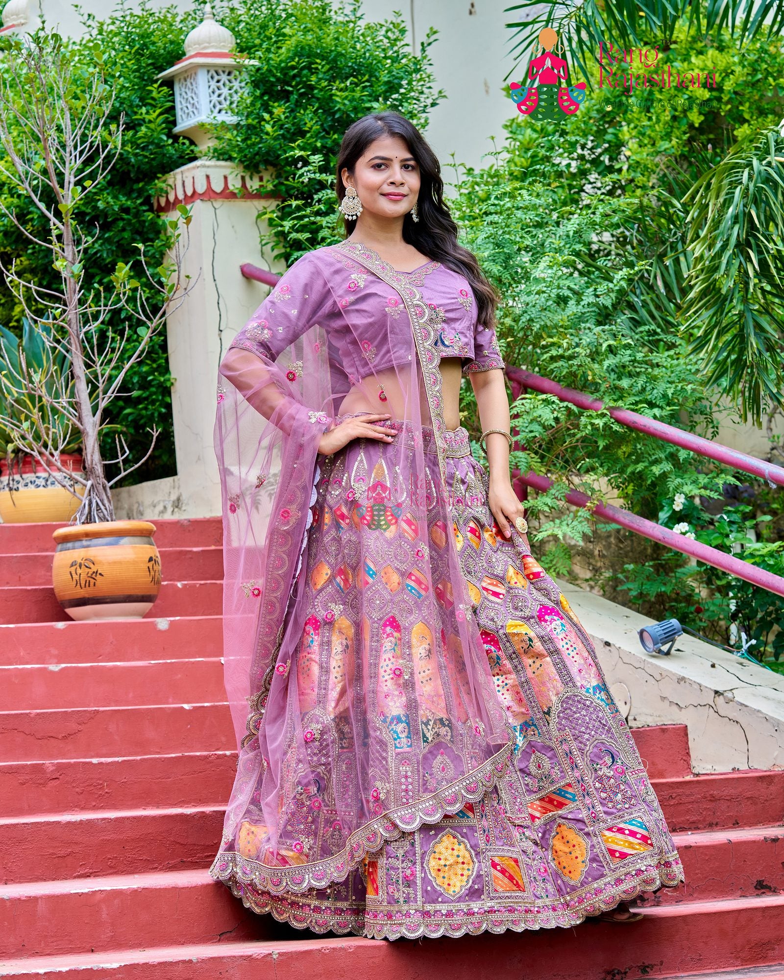 Designer Purple Lehenga - Photo-Friendly Drape
