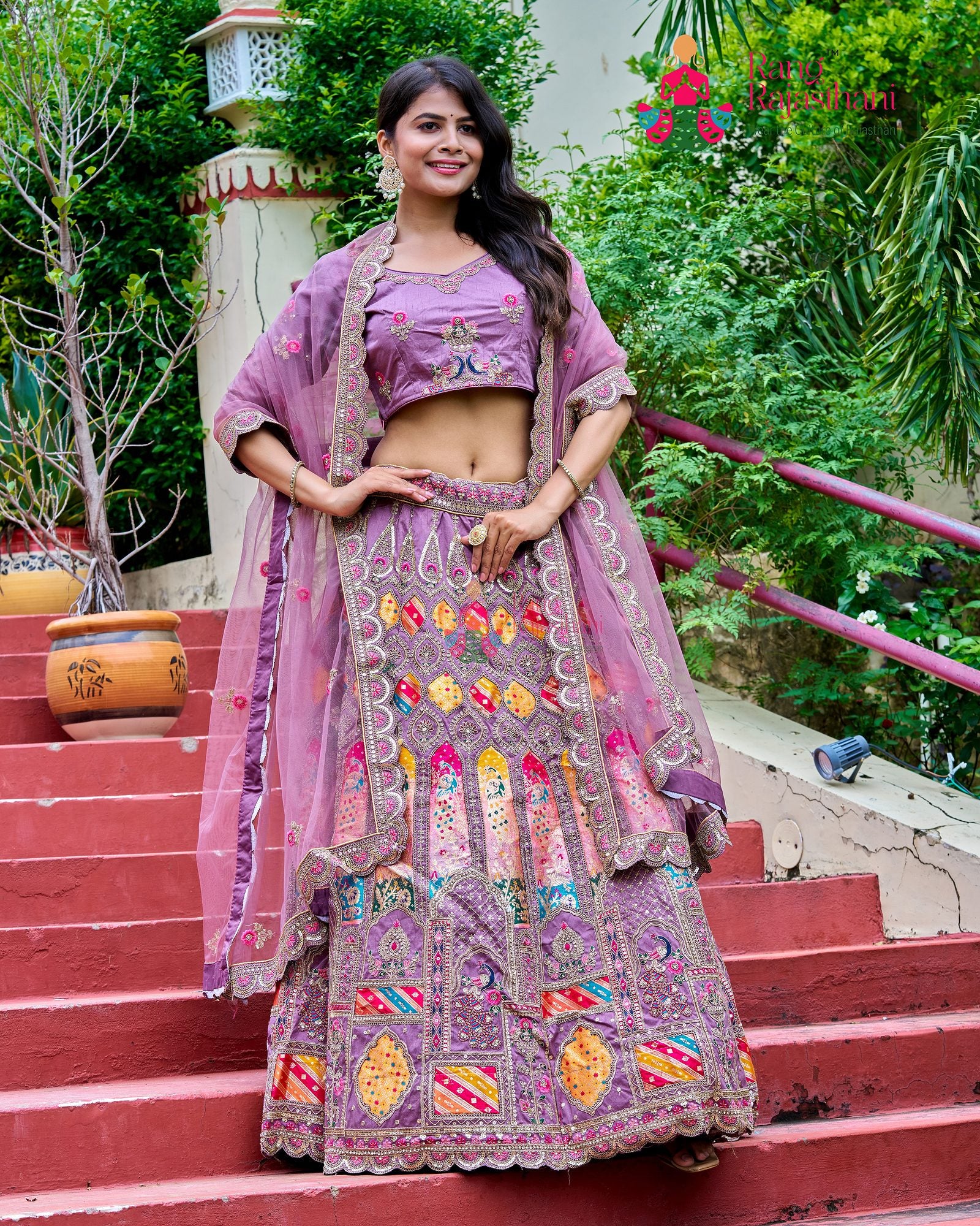 Designer Purple Lehenga - Photo-Friendly Drape