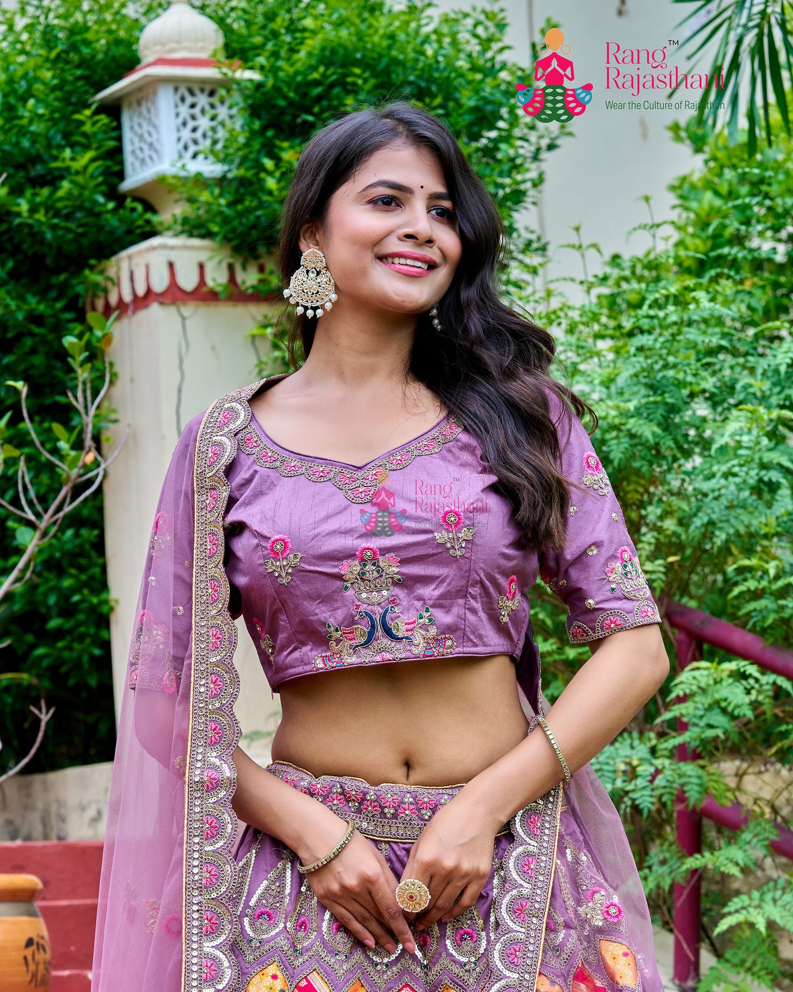 Designer Purple Lehenga - Photo-Friendly Drape