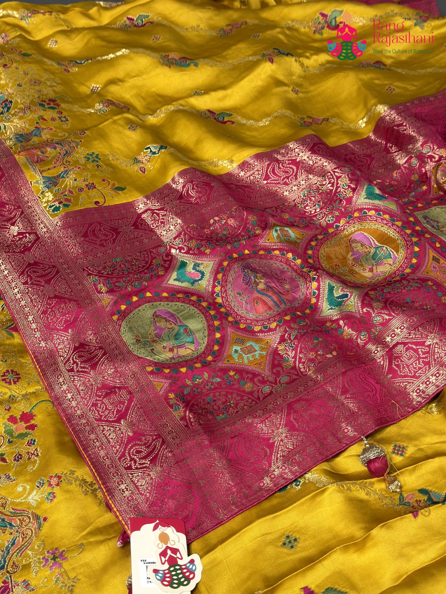 Yellow Synthetic Meenakari Zari Saree for Haldi Ceremony | Luxury Edit